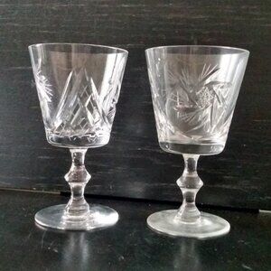 Crystal Pinwheel Wine Glasses set of THREE